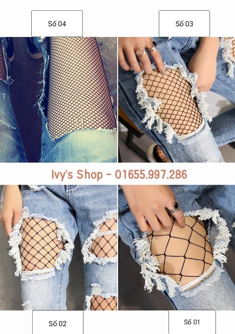 Quần tất lưới màu đen co giãn freesize