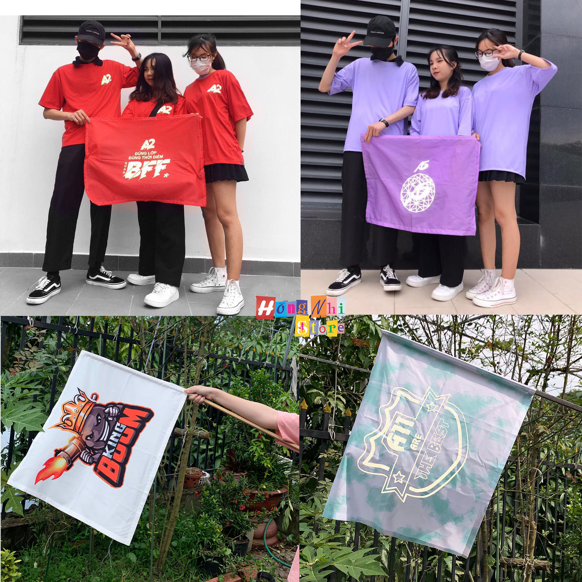 Đặt in cờ lớp - cờ nhóm tranh vải in theo yêu cầu - mm