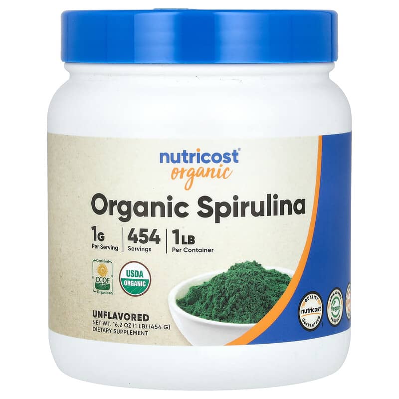 Nutricost Organic Spirulina Powder 454g - Non-GMO, Gluten-Free, Vegetarian Protein Supplement