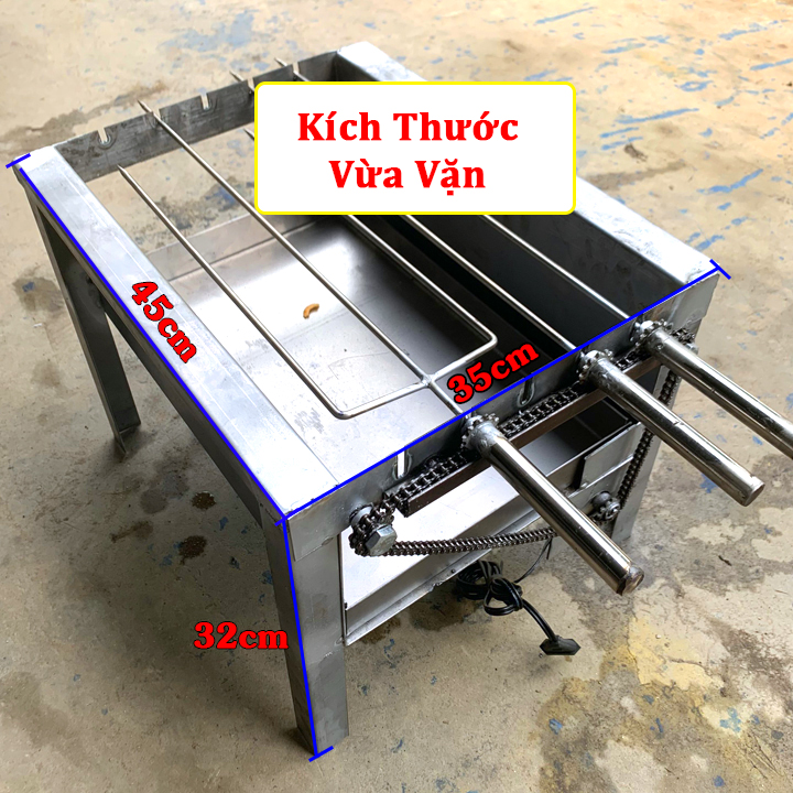 Bếp Nướng Gia Đình Tự Xoay/ Sản phẩm rất tiện dụng 1 lần nướng được1 con gà 2 xiên thịt hoặc được 5 xiên thịt