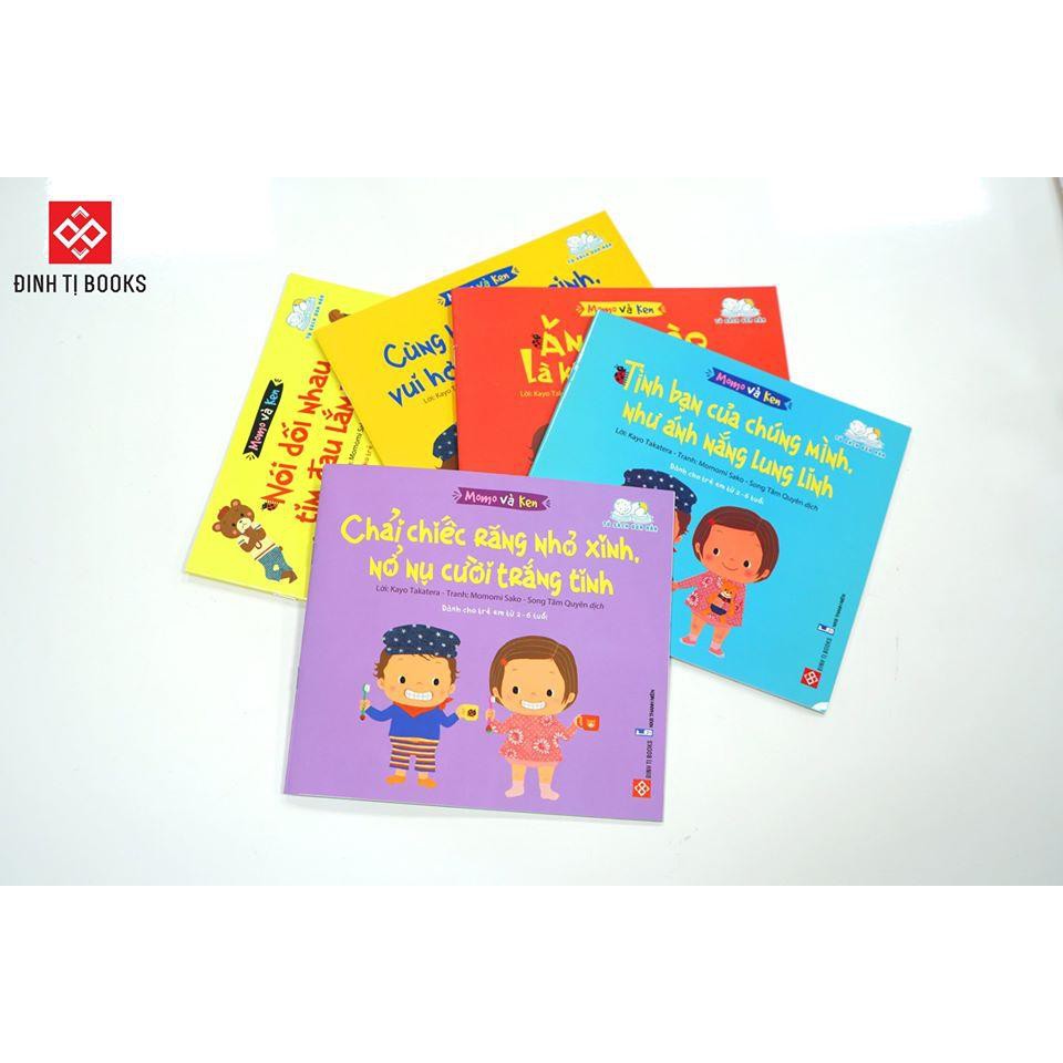 Sách ehon - momo và ken - bộ sách kỹ năng cho bé từ 2- 6 tuổi - bộ 5 cuốn