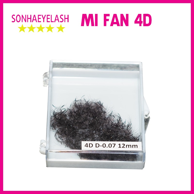 Mi fan 4D dày 0.07 mi bao đen mềm mại xòe dùng nối mi volume