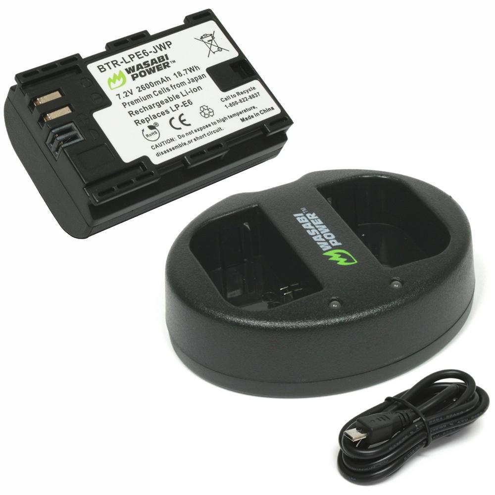 Combo 1 viên pin và sạc đôi wasabi e6 for canon 60d,70d,5d ii,5d iii,6d,7d
