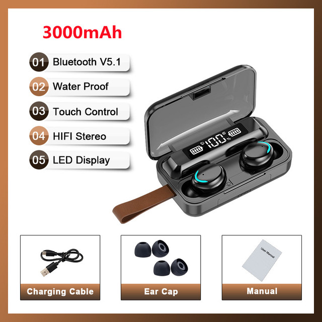 Tai Nghe Bluetooth True Wireless Bluetooth 5.0 Bản Quốc Tế Cảm Ứng Chống Nước