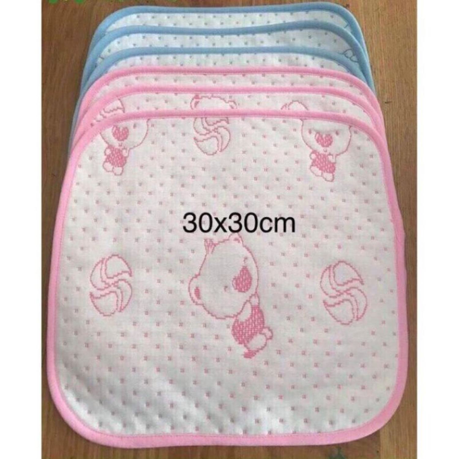 Tấm lót chống thấm vải xốp 4 lớp thay bỉm cho bé sơ sinh 30x30 cm