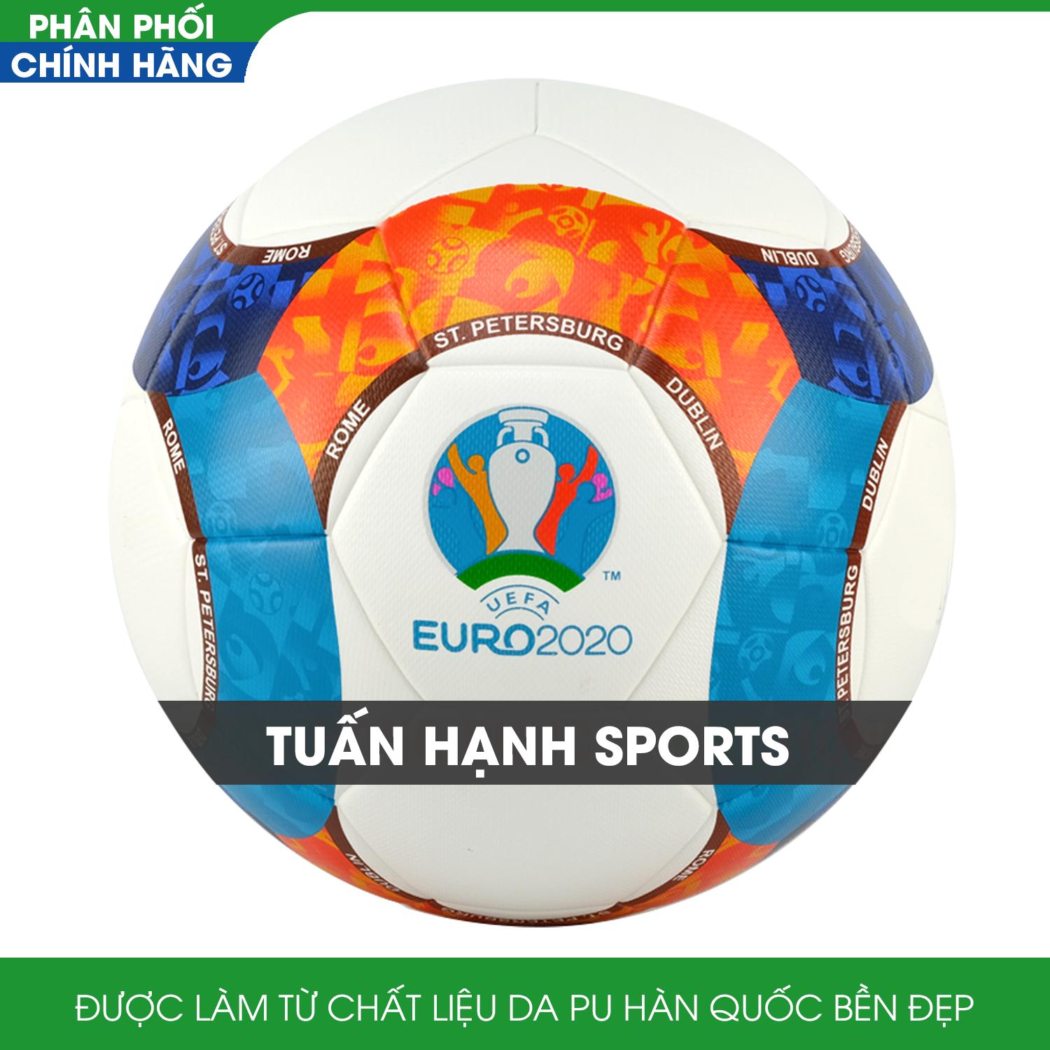 Quả bóng đá Euro 2020 size 5 tặng kim bơm - Bóng đá chất liệu da PU bền đẹp, có độ nảy, bám, chịu lực tốt, đạt tiêu chuẩn phù hợp tập luyện và thi đấu trên mọi mặt sân - TuanHanh Sports