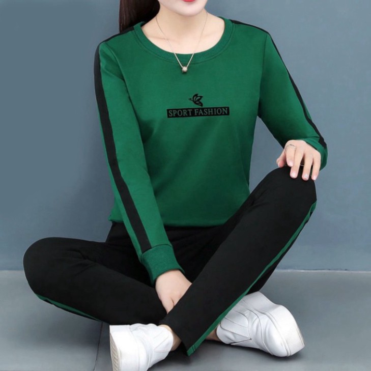 Bộ đồ thu đông nữ chất xleo mịn đẹp cao cấp - Bộ thể thao nữ mặc nhà