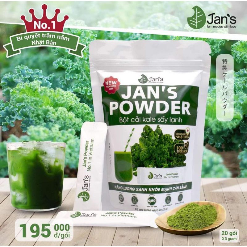 Bột cải xoăn kale sấy lạnh jan's
