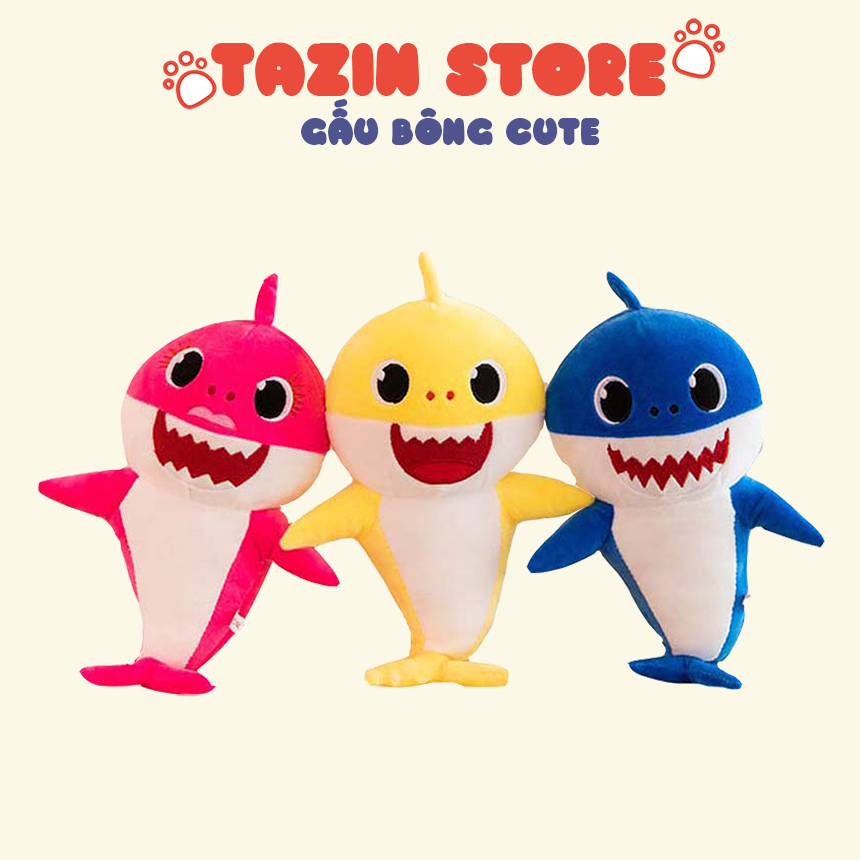 Gấu bông cá mập baby shark, cá mập nhồi bông dễ thương