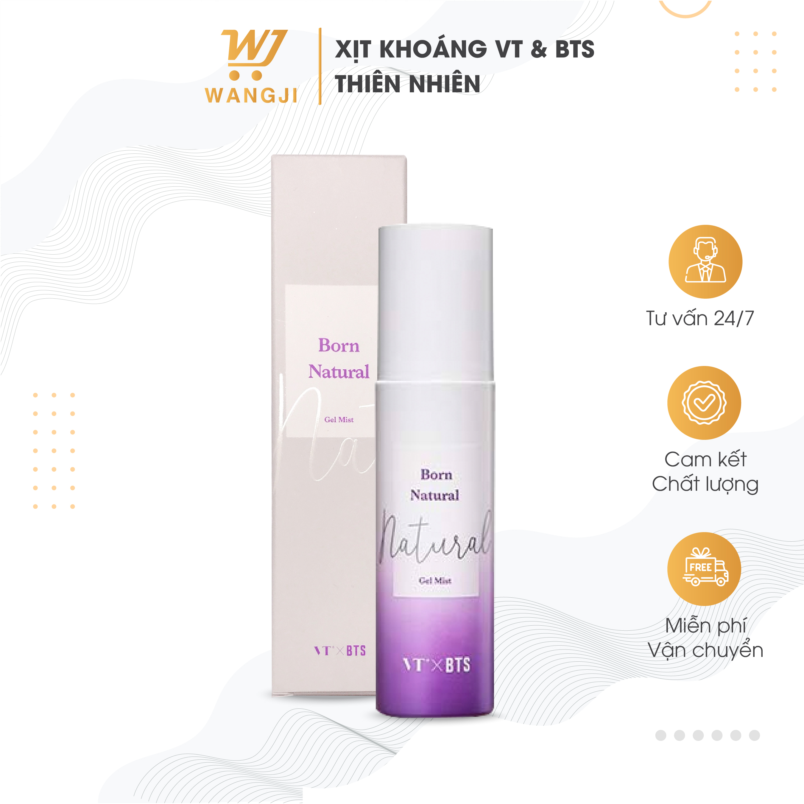 Xịt khoáng vt x bts born natural gel mist 100ml - wangji