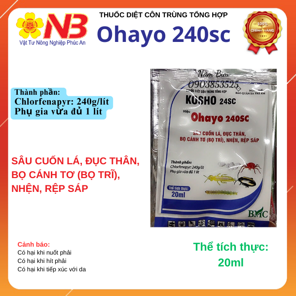 Kosho ohayo 240SC gói 20ml- trừ nhện đỏ, bọ trĩ, sâu tơ sản phẩm đa năng