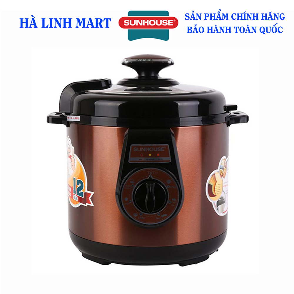 Nồi áp suất điện đa năng Sunhouse SHD1562 - Công suất 1000W, Dung tích 6L, Tự động xả áp thông minh, an toàn, Đa chức năng nấu tiện lợi, vệ sinh dễ dàng, Bảo hành 12 tháng