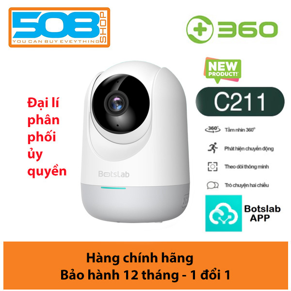 Camera quan sát QIHOO 360 C211 Botslab PTZ 3MP, Xoay 360 độ, H265 Smart AI