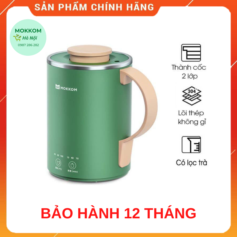 - Cốc điện mini đa năng Mokkom 350ml - bản nâng cấp có thêm lõi lọc trà nhỏ gọn tiện dụng