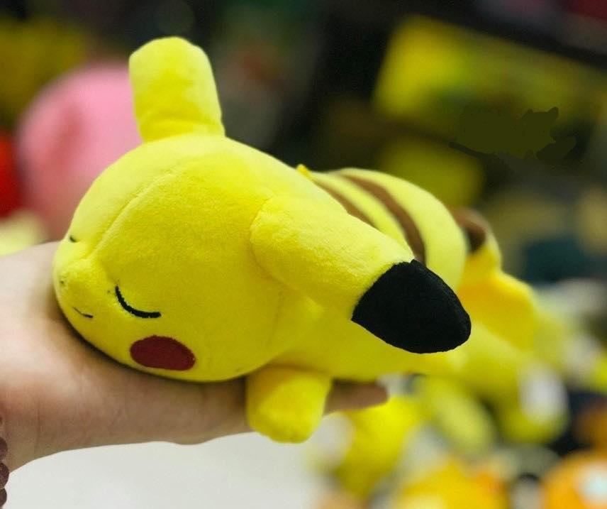 Móc khóa gấu bông Pikachu dáng ngủ dễ thương