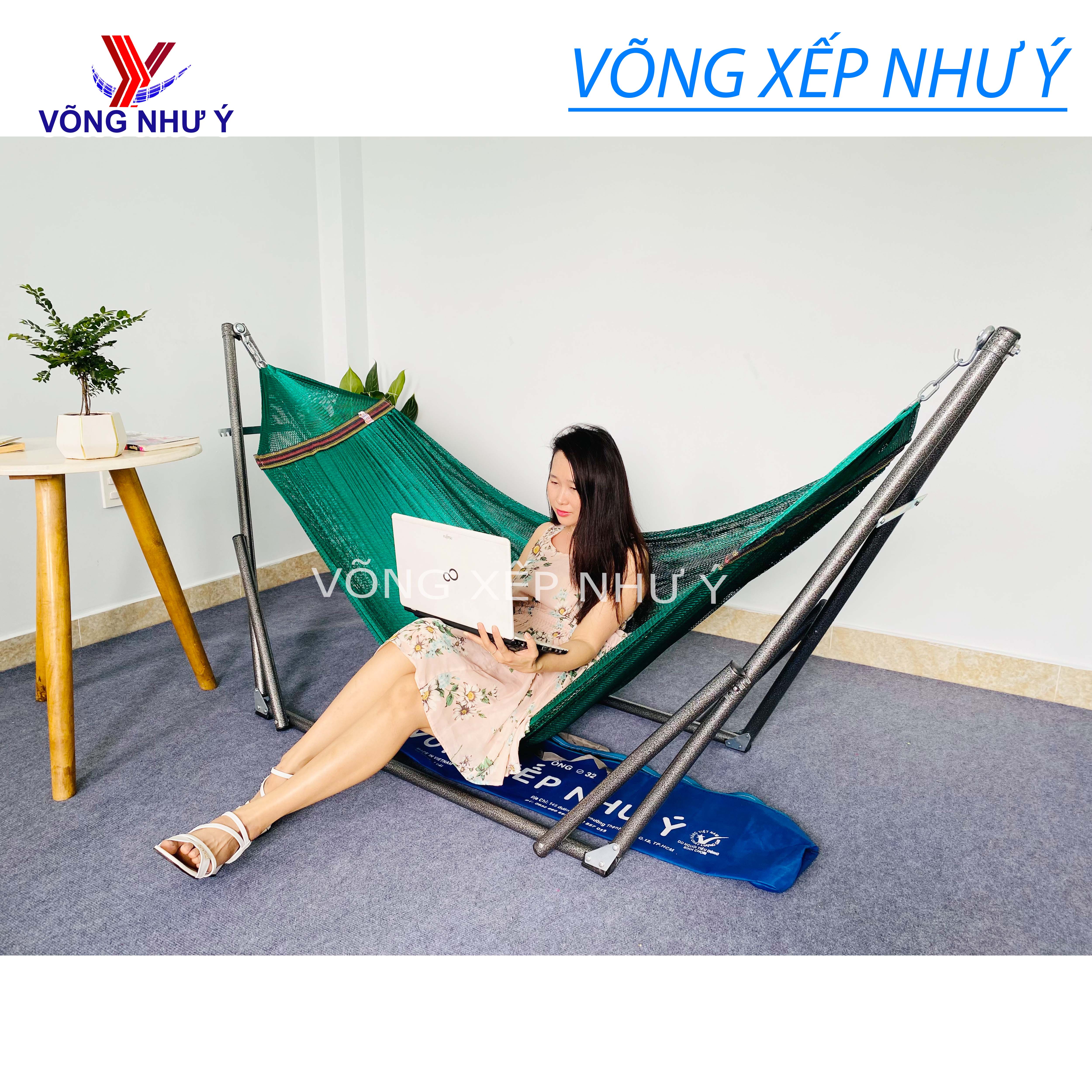 Võng xếp chất lượng cao hàng tiêu chuẩn Nhật Bản dày chắc chắn, giá võng gấp gọn người lớn lưới rộng dày giá rẻ khu vực