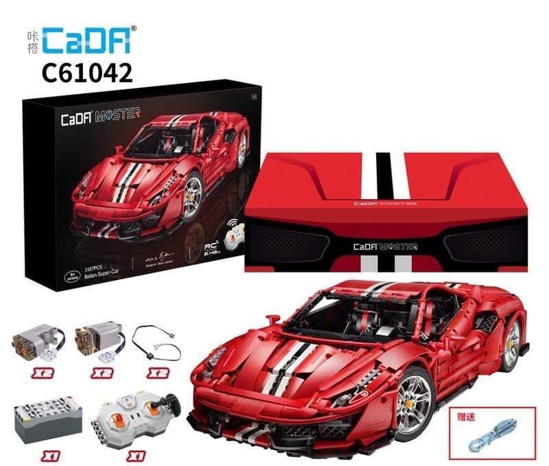 Cada C61042 Bộ lắp ghép siêu xe Master Italian Super-Car 488 tương thích với Lego Technic điều khiển xe chạy từ xa