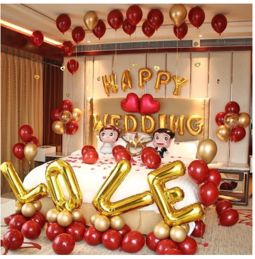 Combo Bóng Happy Wedding Trang Trí Phòng Tân Hôn