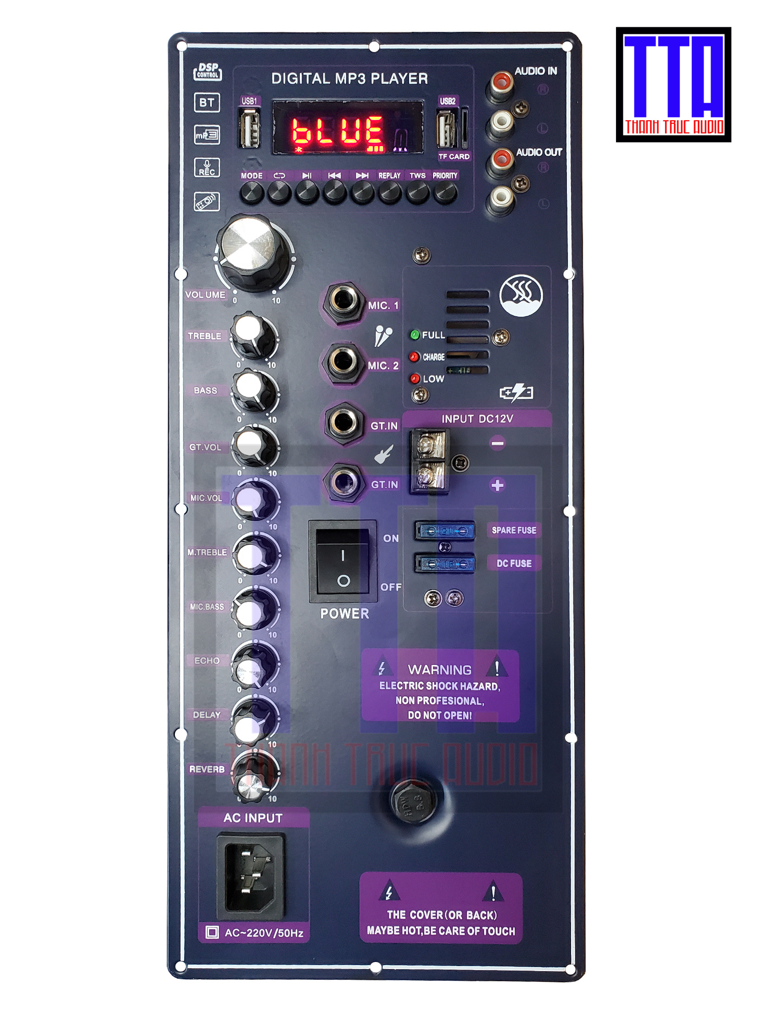 [HCM]Bo mạch loa kéo - reverb DSP - delay - 4 tấc đơn - 3 tấc đơn - MZS-100D