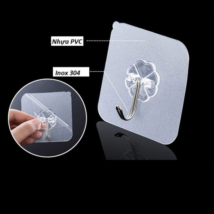 Móc dán đồ treo tường trong suốt - Móc dính cường lực thần thánh