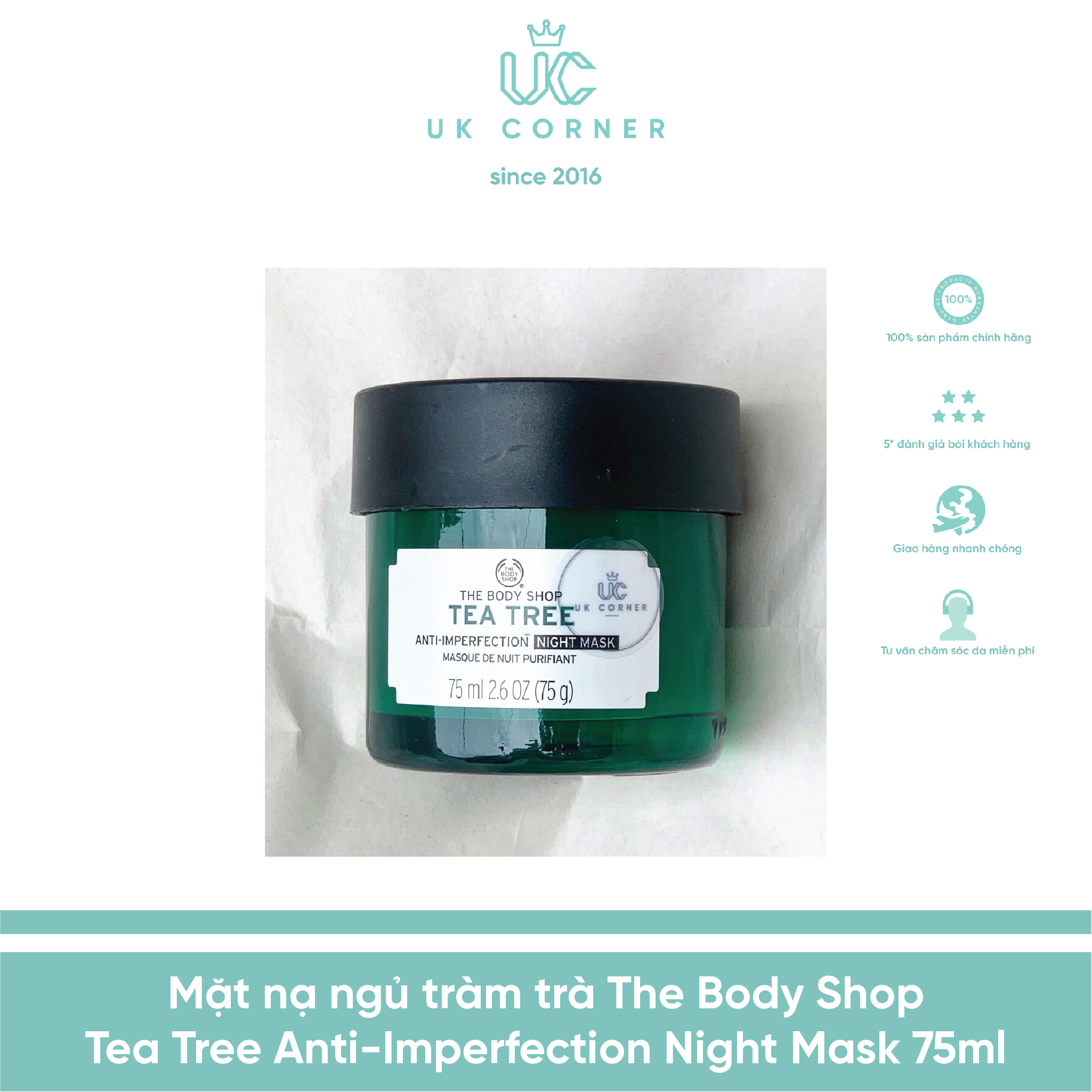 Mặt nạ ngủ tràm trà The Body Shop Tea Tree Anti-Imperfection Night Mask 75mL