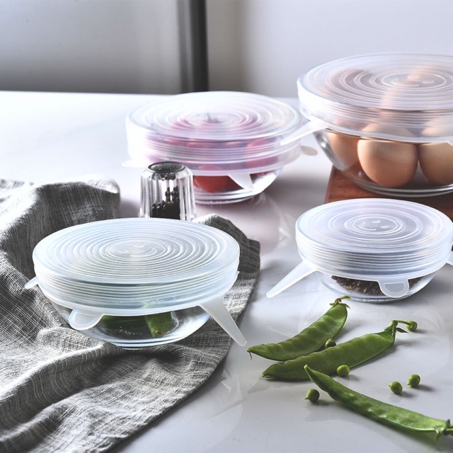 Sét 6 nắp đậy thức ăn bằng silicone