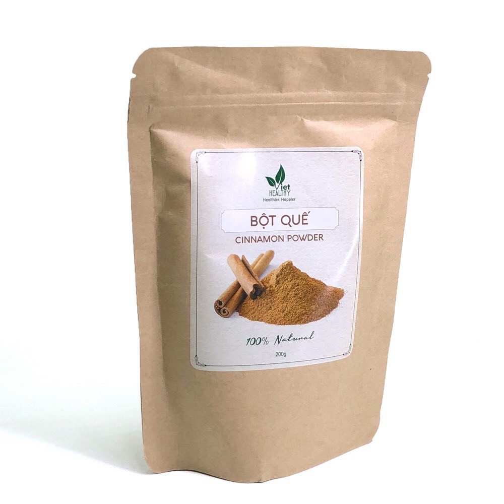Bột quế nguyên chất Viet Healthy 200gr- Bột quế tươi VietHealthy- Sản xuất từ quế tươi 100% nguyên chất