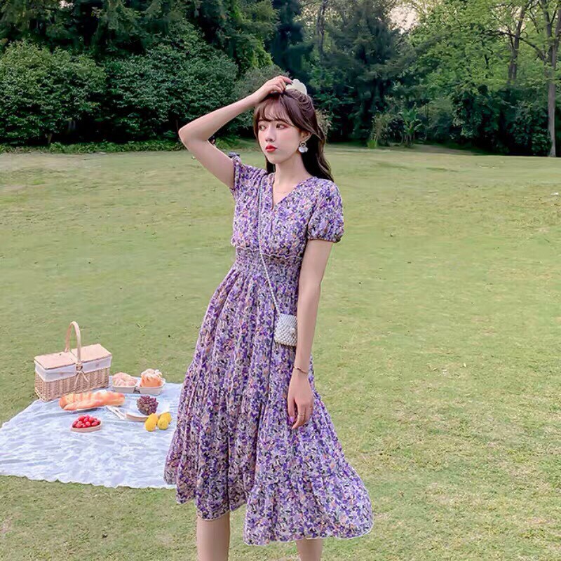 ĐẦM MAXI VOAN HOA NHÍ DỰ TIỆC HOẶC ĐI BIỂN THỜI TRANG - MTB