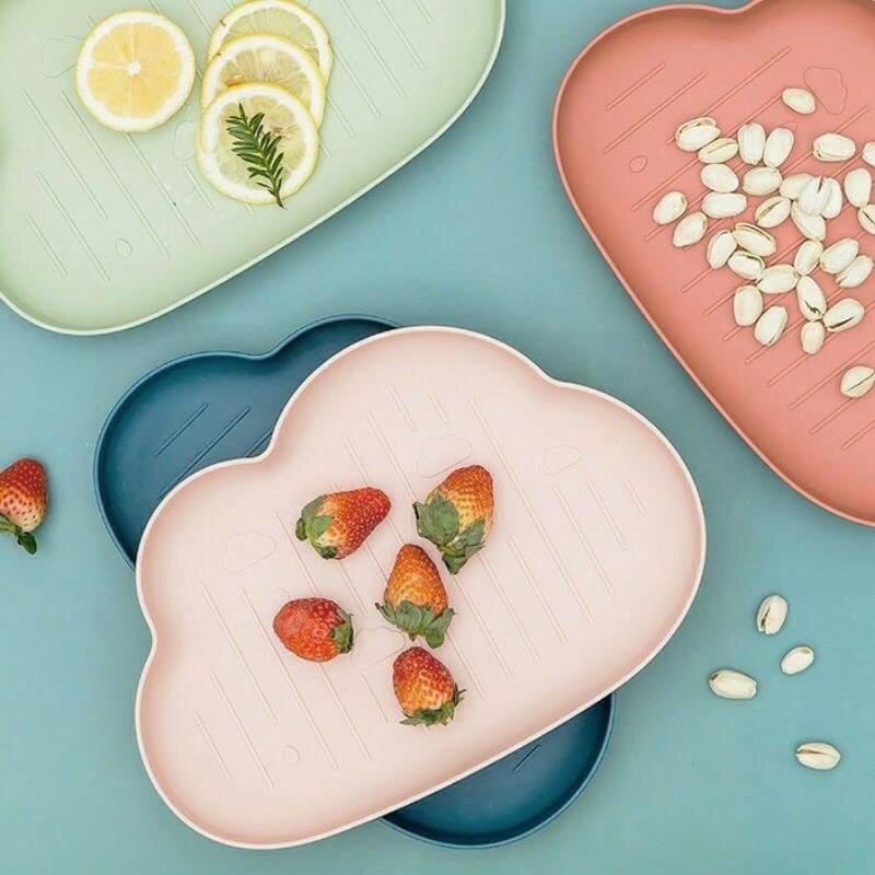 Khay Ăn Dặm Hình Đám Mây Đựng Chén Bát,Đồ Ăn BLW Cho Bé