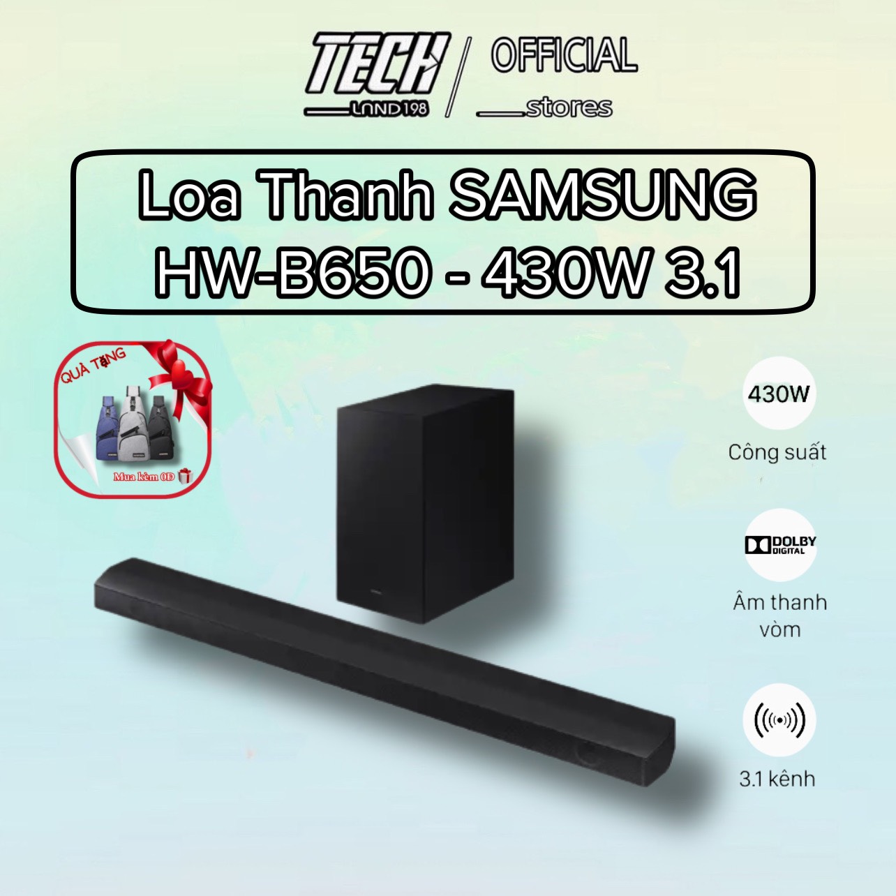 [FREE SHIP TOÀN QUỐC] Loa thanh Samsung HW-B650/XV công suất 430w 3.1 kênh - Hàng chính hãng - Bảo hành 12 tháng