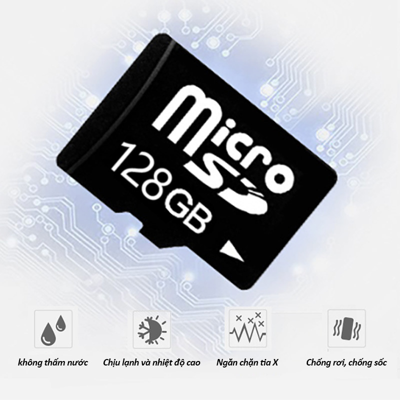 Thẻ nhớ Micro SD Card 128GB chuyên dụng tốc độ cao cho camera điện thoại loa đài