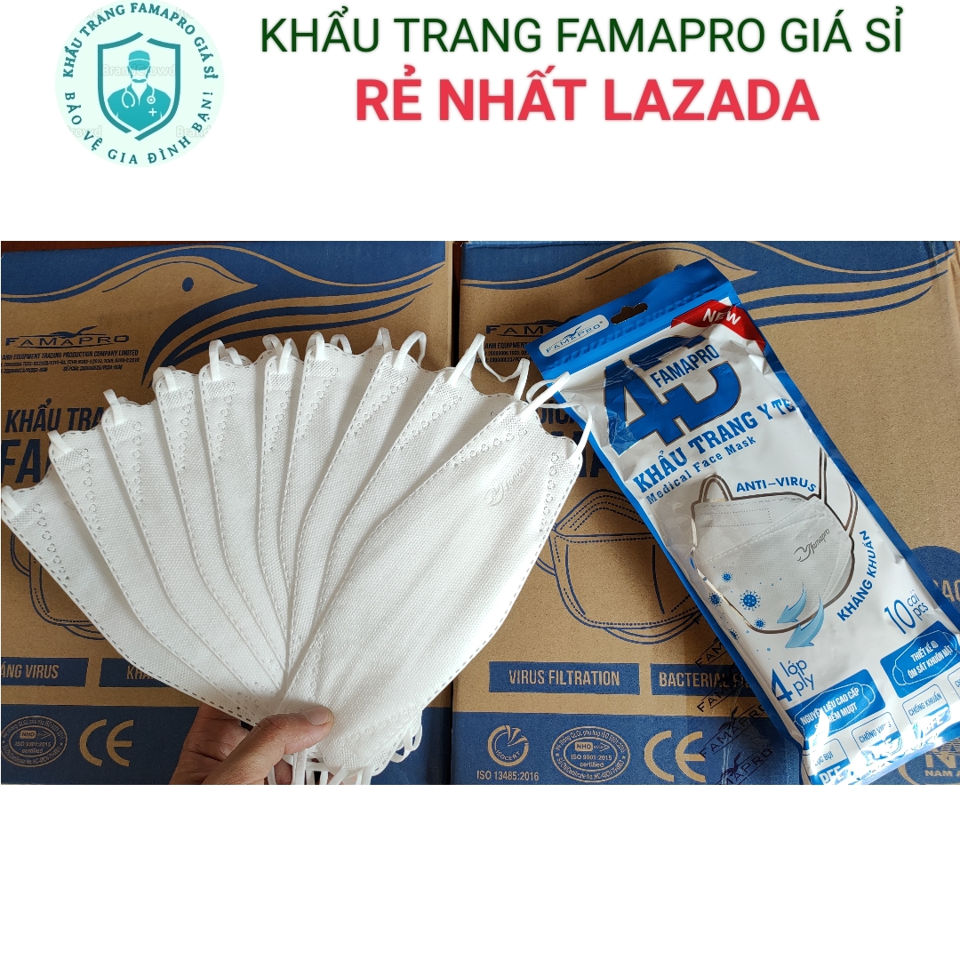 Khẩu trang 4D Famapro Túi zip 10 cái, khẩu trang kf94 Famapro