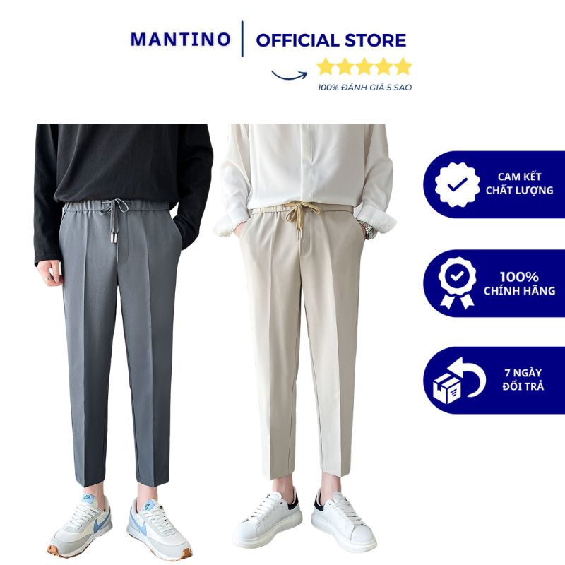 Quần âu cạp chun nam ống rộng Mantino