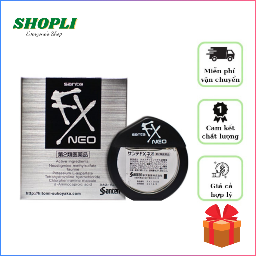 Nước nhỏ mắt sante fx neo 12ml chính hãng nhật bản shopli jp023 giúp sáng mắt, chống mỏi mắt, nhỏ mắt fx neo bạc, nhỏ mắt cao cấp