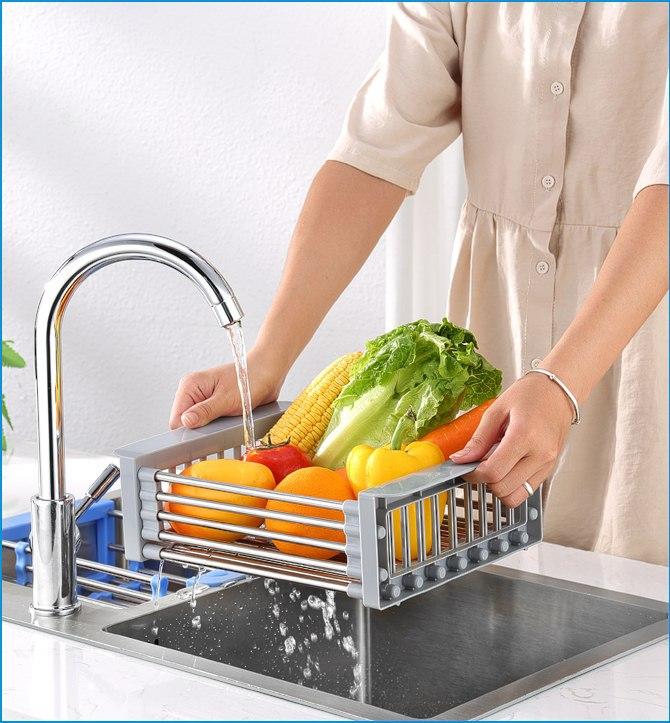 [Gia Dụng Thông Minh] Rổ rút gọn inox, rổ rút gọn để bồn rửa chén tiền dụng, rổ inox, rổ inox tiện dụng có thể điều chỉnh kích thước , kệ rút gọn , kệ rút gọn vừa với tất cả bồn rửa