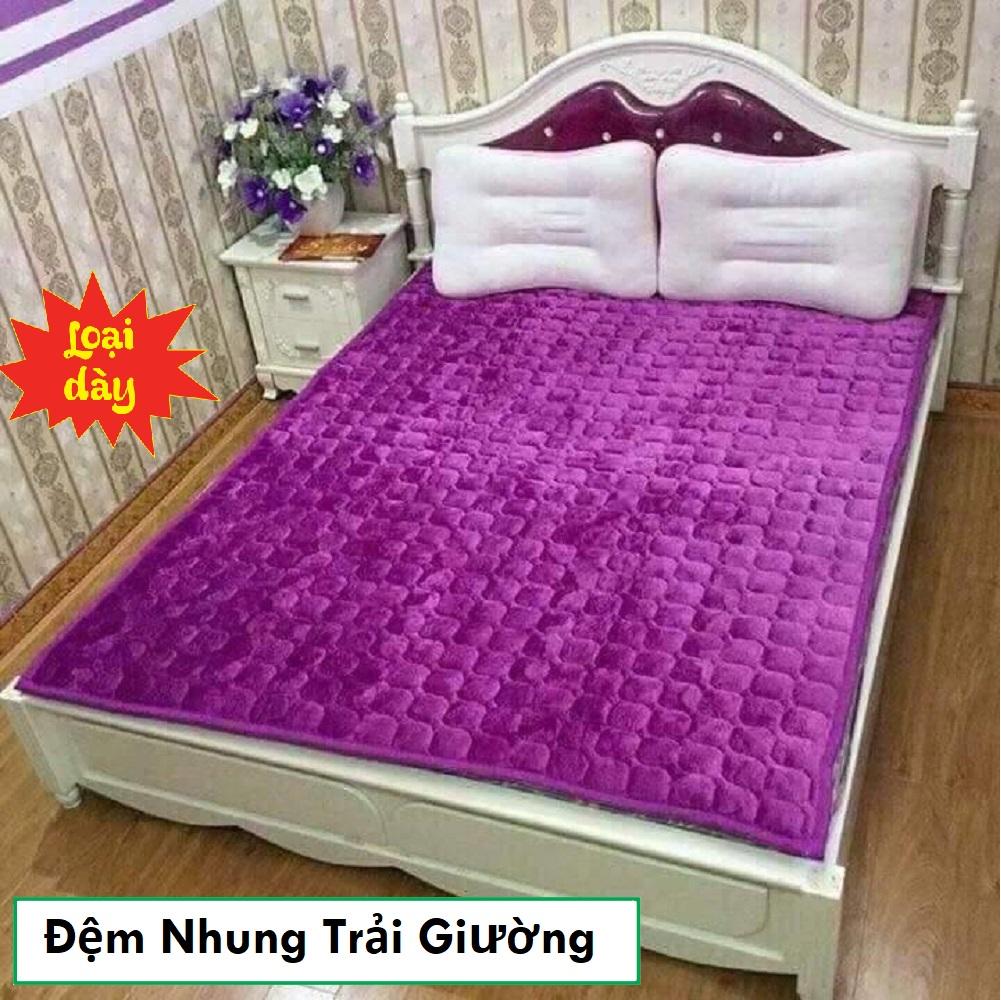 Thảm trải giường, ga giường, thảm nhung trải giường 1m8 siêu ấm, mềm êm, không rụng lông, có thể giặt máy cao cấp