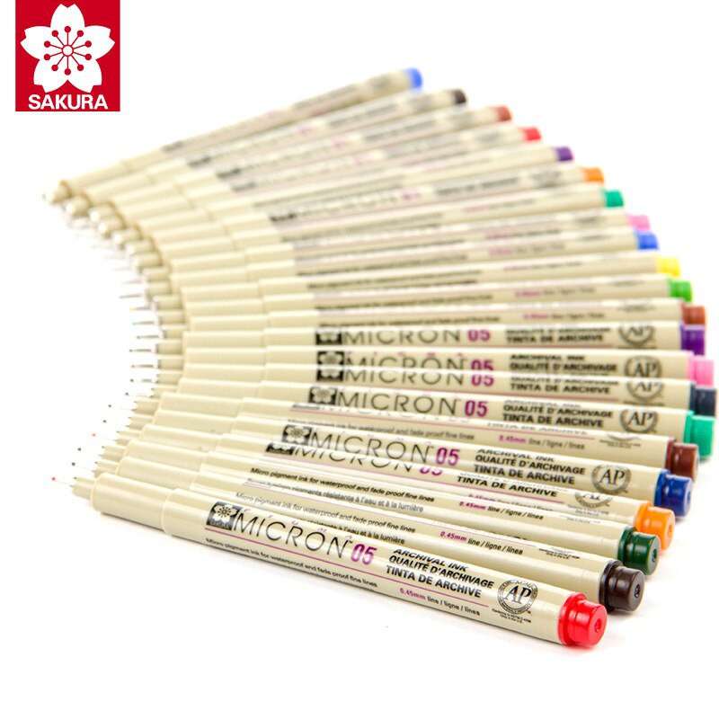Bút line đi nét màu Sakura Pigma Micron kháng nước vẽ kỹ thuật chuyên nghiệp Nhật Bản