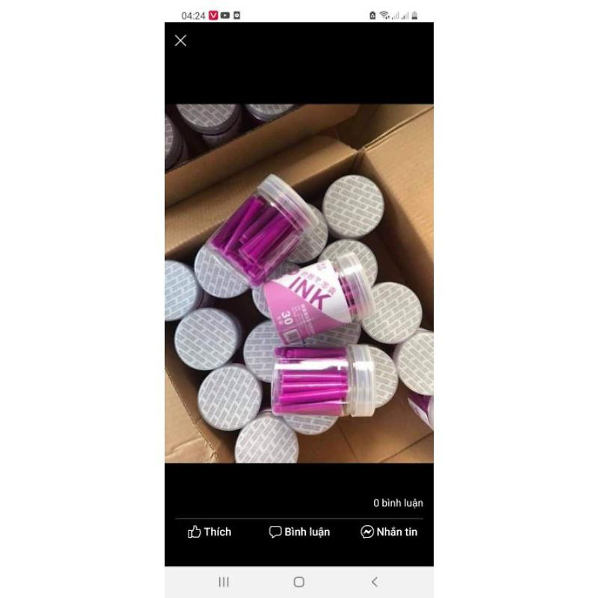Hộp 30c Mực ống tím bút máy xoá được, ống mực xoá được màu tím,ống mực bút máy tẩy được - Sunbooks