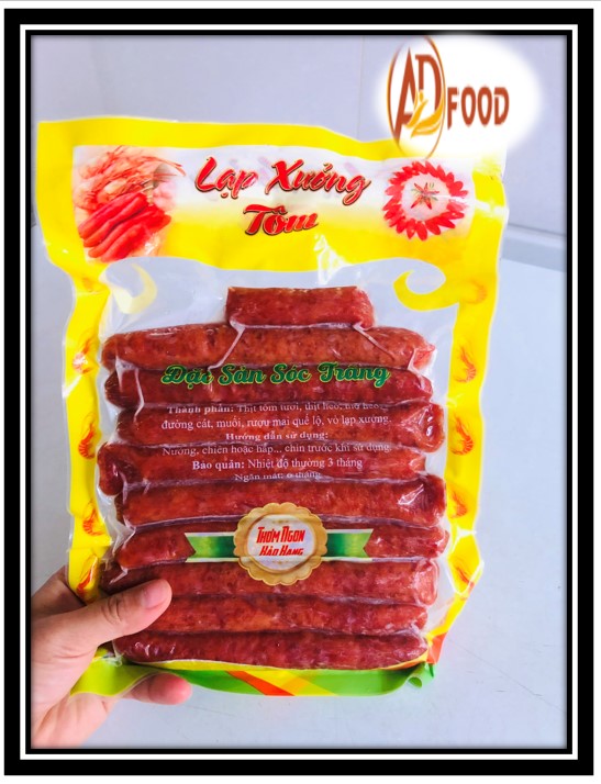 Lạp xưởng tôm sóc trăng hàng loại ngon gói 500gr