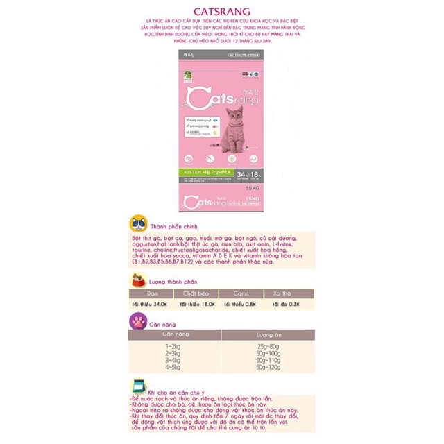 Catsrang kitten 1.5kg - Thức ăn cho mèo con