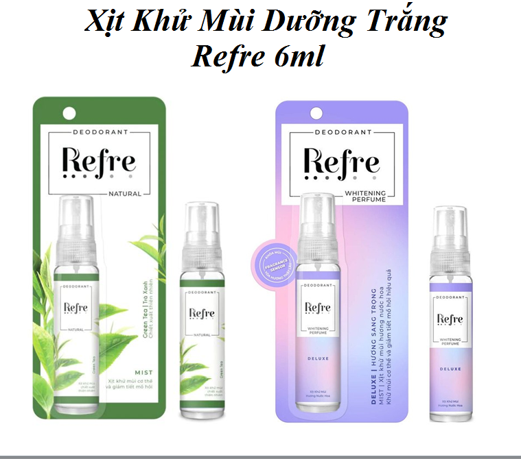 Xịt Khử Mùi Dưỡng Trắng Refre Whitening Và Refre Natural
