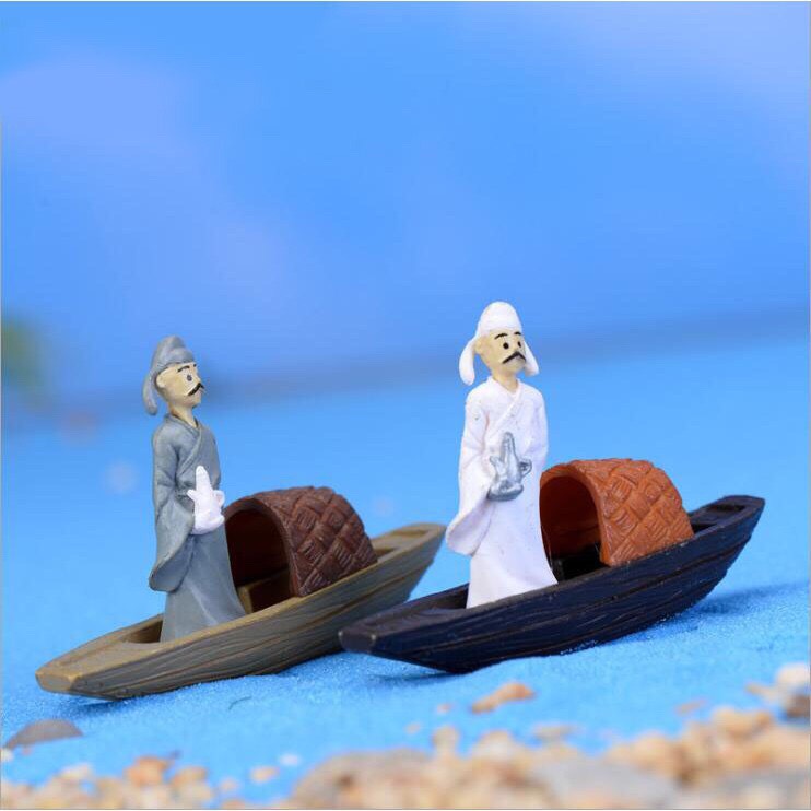 [HCM]Mô hình  Nhà Thơ Ngồi Thuyền Ngắm Trăng  trang trí tiểu cảnh thủy sinh terrarium chậu cây cảnh sen đá bánh kem xương rồng