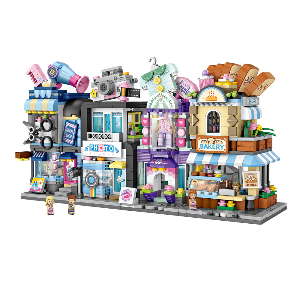 Đồ chơi lắp ráp LOZ building blocks mô hình cửa hàng tiện lợi- hair salon-photo studio- bakery-clothing store