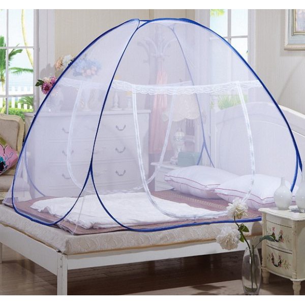 Màn - Mùng Chụp Tự Bung1.2m-1.6m-1.8m -2m2x 2m  Vải Dày Dặn Hoa Văn Sen .