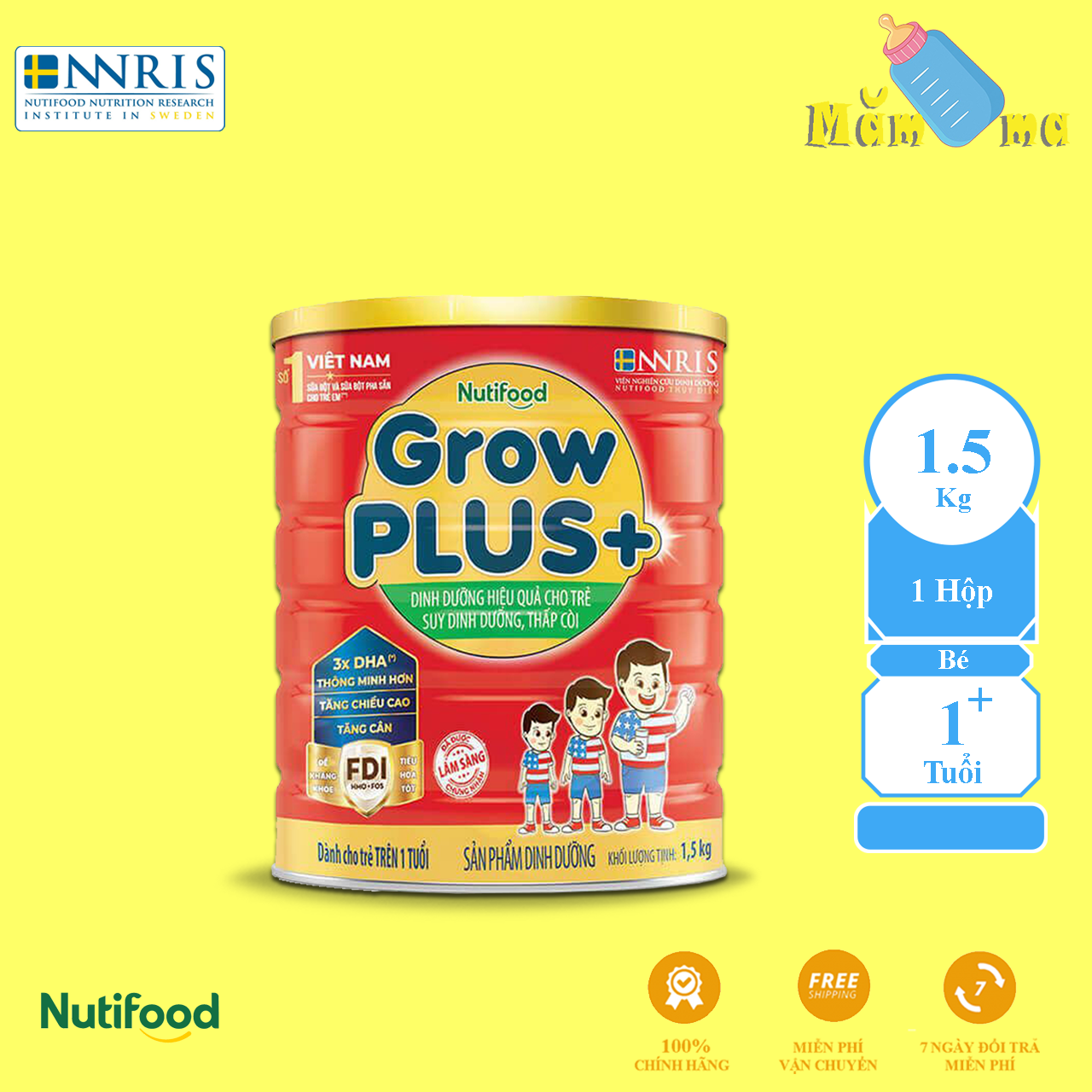 Sữa Bột Nutifood GrowPLUS+ Đỏ cho trẻ trên 1 tuổi