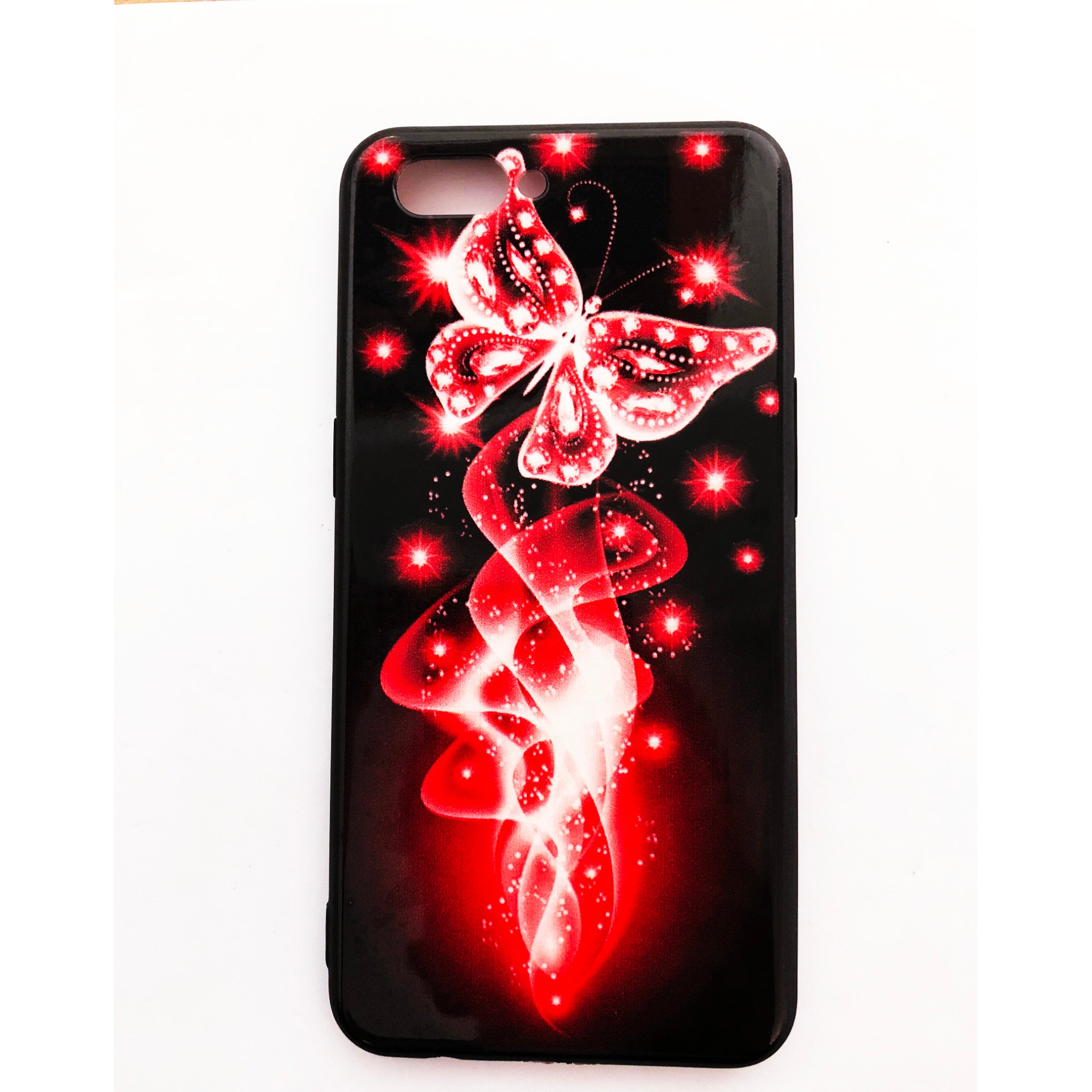 [Nhiều mẫu]. Ốp cứng viền dẻo Oppo A3s (Thân trắng - viền đen - in hình siêu cute)