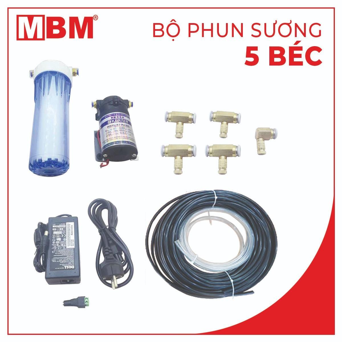 Trọn bộ phun sương làm mát 24V 50G 5 béc-phun sương tưới lan-máy phun sương 24v-hệ thống làm mát tạo ẩm-bộ phun sương đơn giản-MÁY BƠM TIỆN LỢI