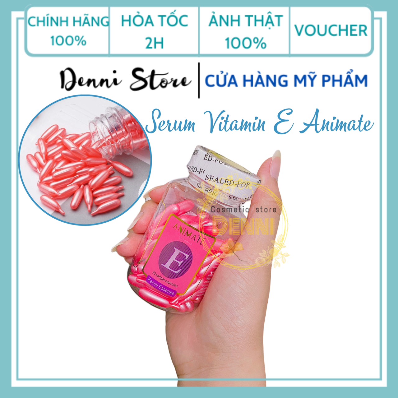 Lẻ 10 viên Vitamine E Animate dưỡng da, chống lão hóa, giúp da tươi trẻ