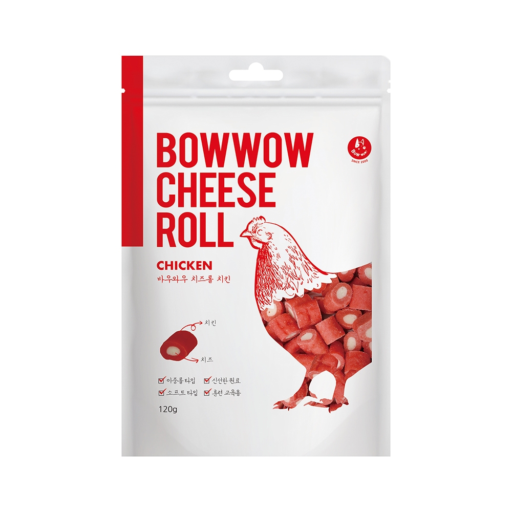 Snack phô mai cuộn vị gà Bowwow - Bánh thưởng cho chó mèo