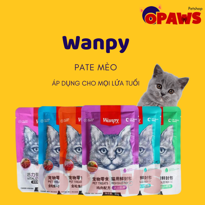 Pate Wanpy cho mèo mọi lứa tuổi 80g